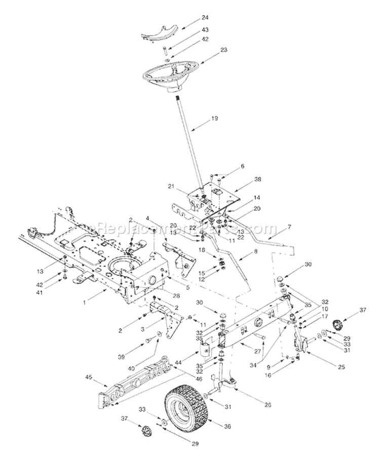 Page A Diagram and Parts List for 13AX604H401 2000 Yard Man Lawn Tractor